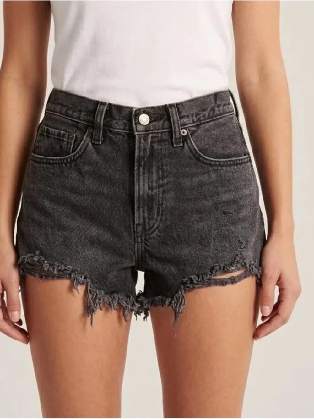 Abercrombie & Fitch Curve Love Mid Rise Boyfriend Denim shorts